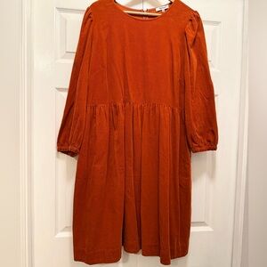 Madewell Burnt Orange Corduroy Dress